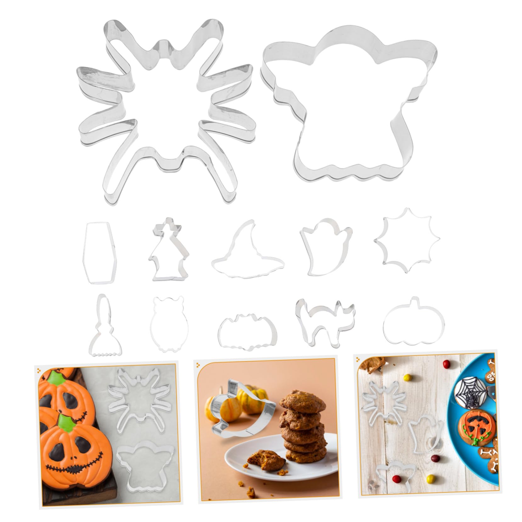 Alipis 48 Stk Backform Ausstecher im Halloween-Stil Kürbis Ausstecher halloween dekoration halloween-dekoration schneidematte Keksform selber machen praktische Keksform Edelstahl 430