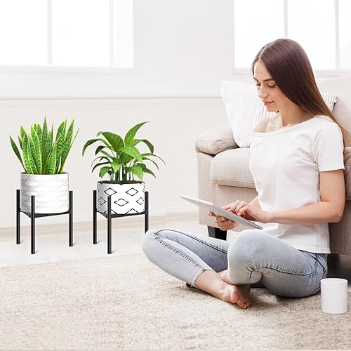 Miniatura 2 de Soporte para macetas ajustables para interiores, soporte de metal para plantas al aire libre, soporte de metal negro antioxidante para esquinas