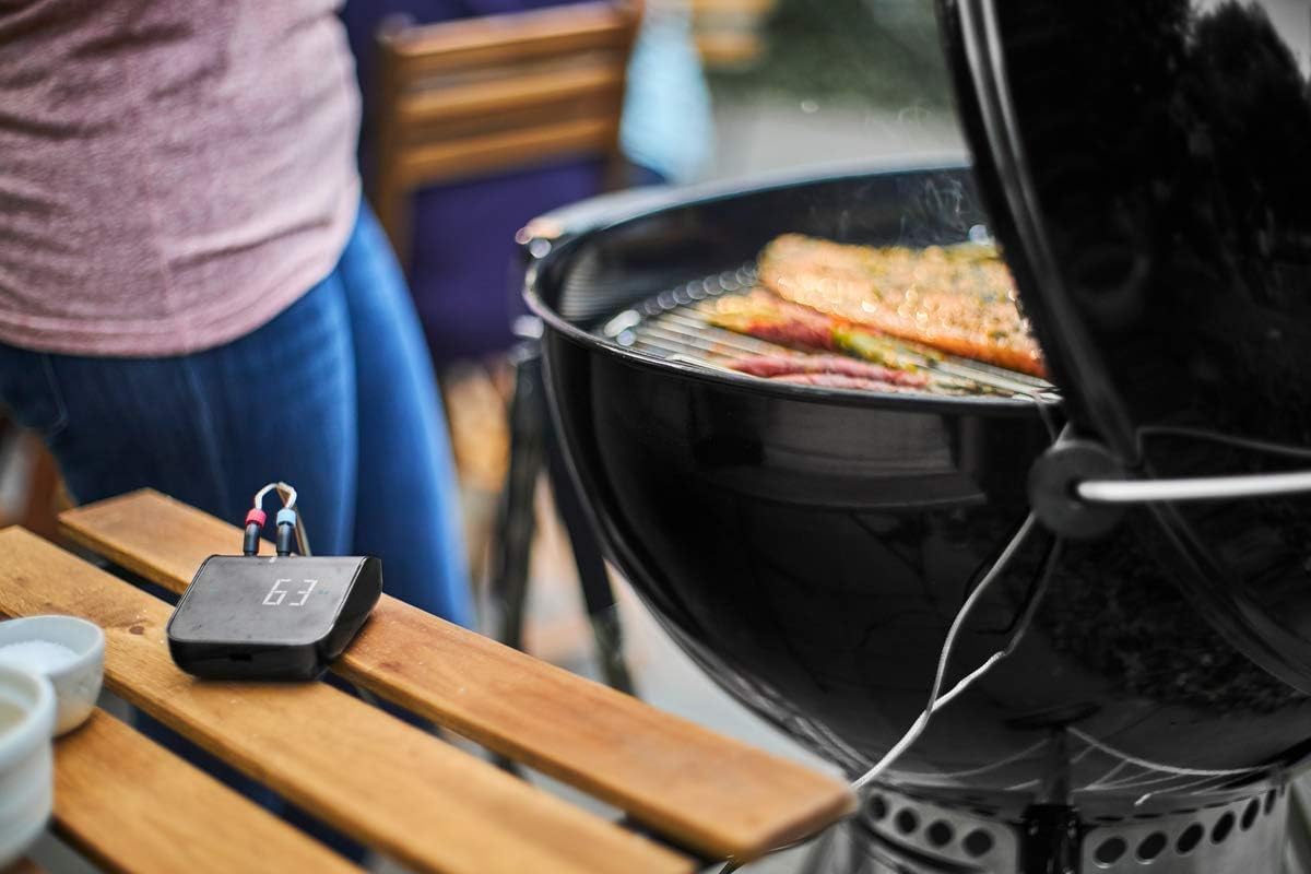 Weber Connect Smart Grilling Hub, termómetro inteligente con Bluetooth y WLAN, control en el dispositivo o mediante la aplicación, instrucciones paso a paso y recetas, hasta 4 sondas - Negro (3202)