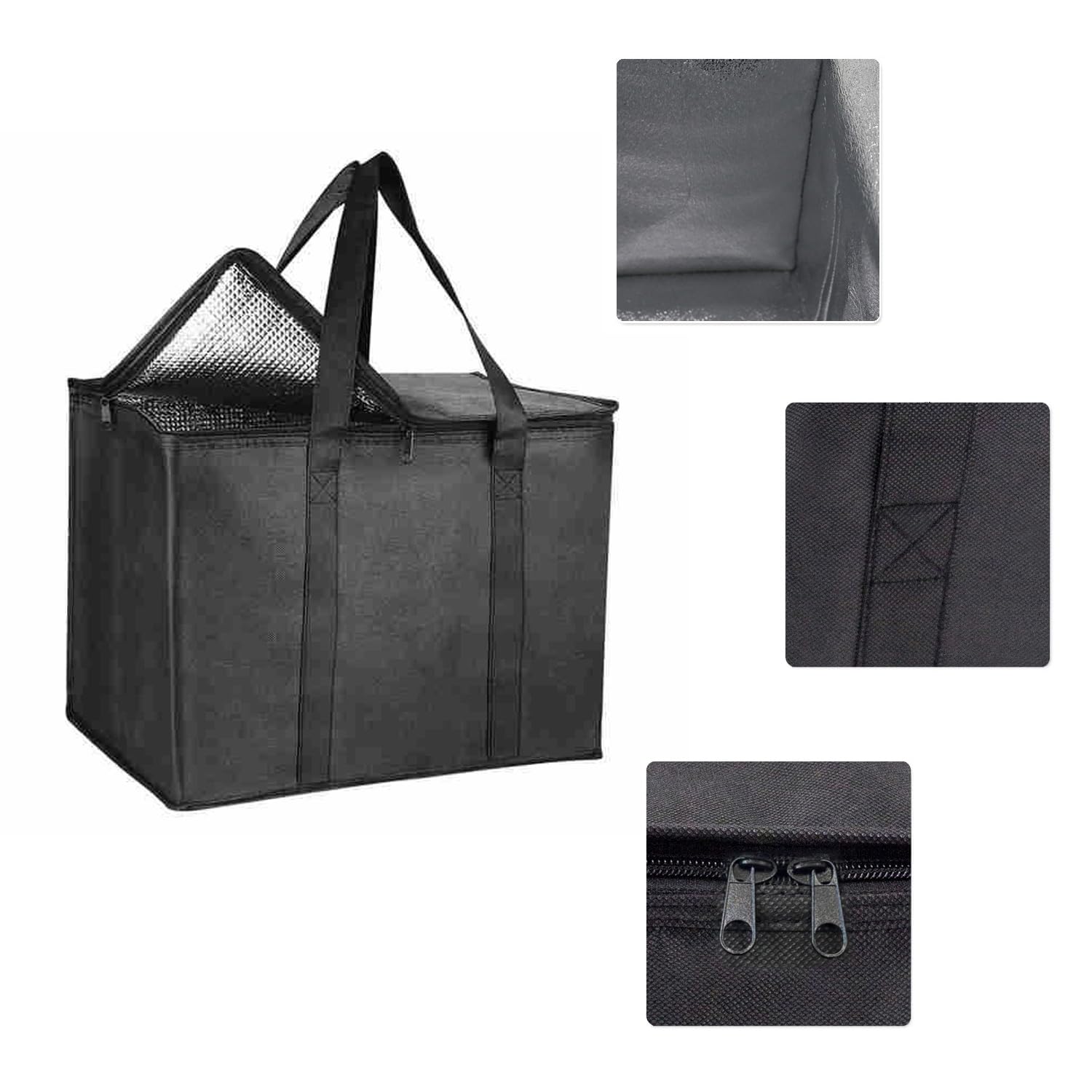 Bolsas De Hielo La Compra, Bolsa Térmica Plegable, Bolsa De Alimentos Aislada, Bolsas De Picnic Plegable, Bolsa De Almuerzo Grande Reutilizable, para Picnics, Fiestas, Camping, Playa (41*33**26 cm)