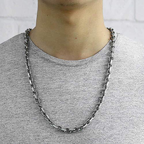 Trendsmax Stainless Steel Cable Rolo Link Chain Jewelry Set For Mens Womens Necklace 22Inch Bracelet 8Inch #TOP2