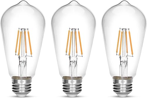Miniatura 17 de Bombilla LED Edison NOTOC de 4 W, bombilla Edison vintage de 40 W, E26, no regulable, bombilla LED de 450 lúmenes, 2300 K, ámbar cálido, paquete de