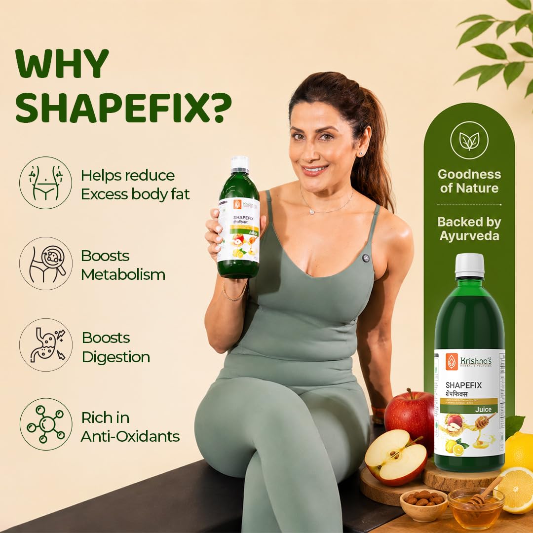 KRISHNA'S HERBAL & AYURVEDA Herbal Shapefix Juice With Natural Herbs, Helps In Weight Management, No Added Artificial Colors Or Flavours, Gluten Free - 1 Ltr (Pack Of 1) 1