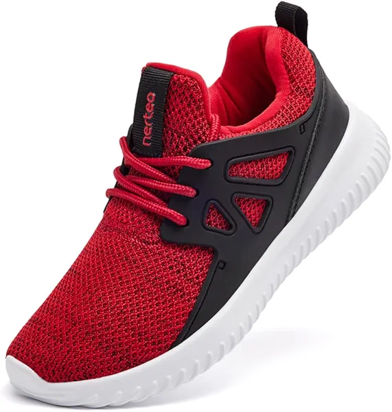 nerteo Girls Shoes Slip on Boys Kids Sneakers Lightweight Tennis Running Walking Gym Fashion Shoes for Little Kid/Big Kid