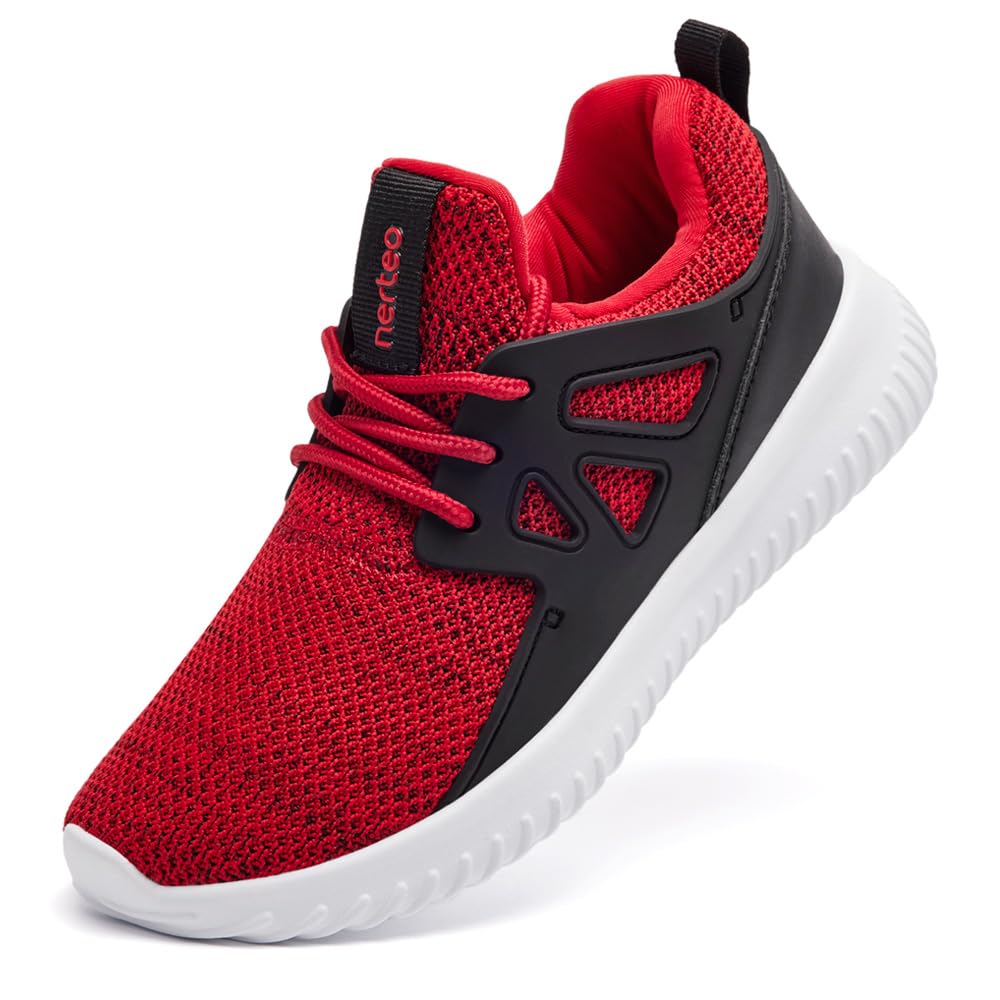 nerteo Girls Shoes Slip on Boys Kids Sneakers Lightweight Tennis Running Walking Gym Fashion Shoes for Little Kid/Big Kid