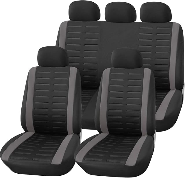 Upgrade4cars zestaw pokrowców na siedzenia samochodowe uniwersalne pokrowce na siedzenia samochodowe czarno-szare z podzielnym wnętrzem akcesoriów samochodowych na tylne siedzenie