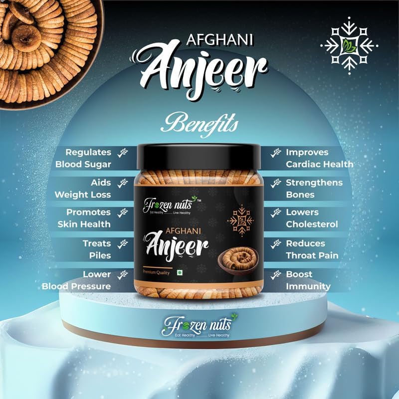 Image of FROZEN NUTS Premium Afghani Dried Figs (Anjeer) | Natural & Soft Anjir Dry Fruit | Rich in Iron, Fiber, Calcium & Vitamins | Healthy Snack for Digestion, Immunity & Energy | 100gm