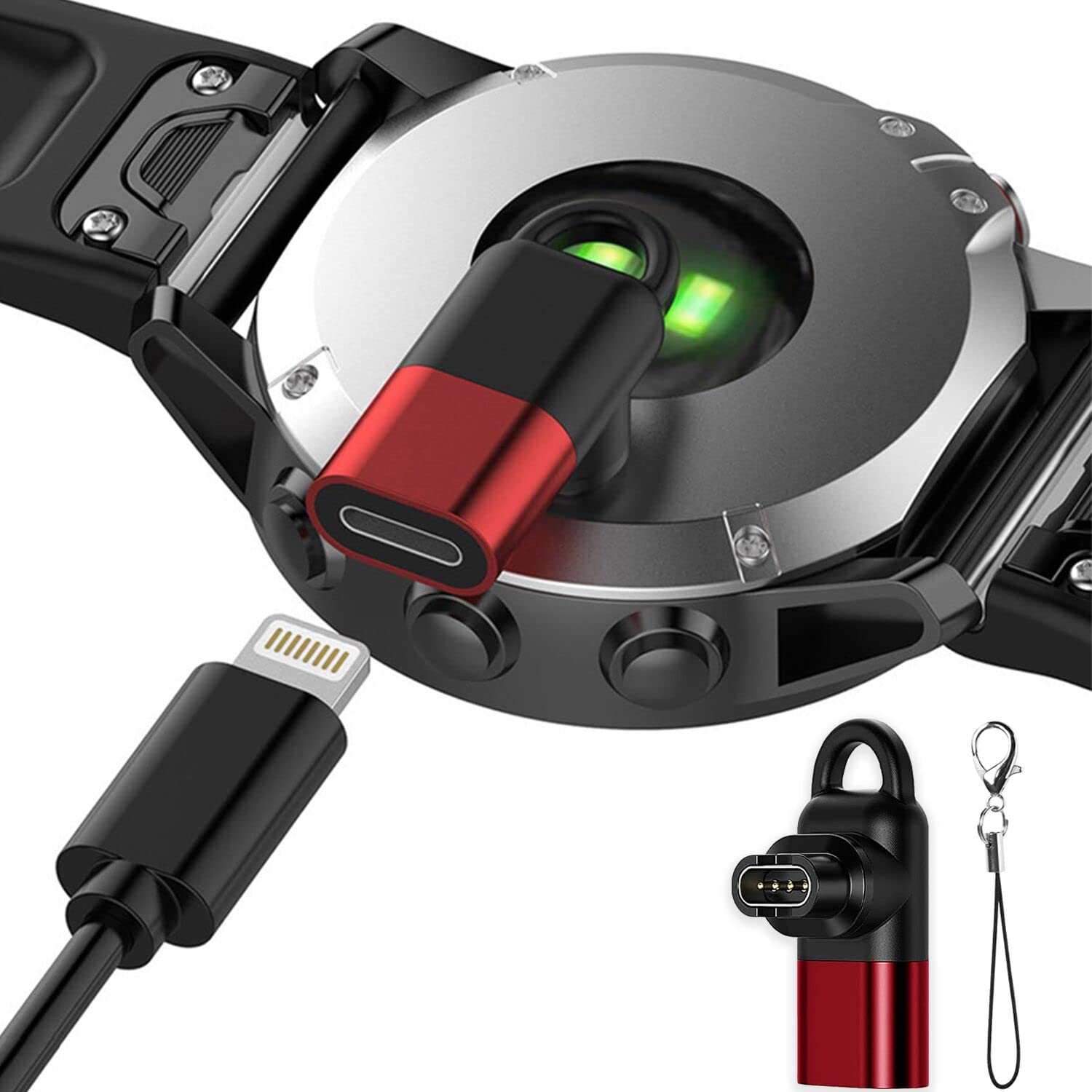 ukiism Garmin Watch Charger to 8Pin Adapter 90 Degrees