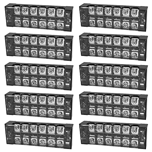 VOANZO 10 Uds 6 Posiciones Bloques de terminales eléctricos 600V 25A para electrodomésticos máquinas de Circuito electrónico