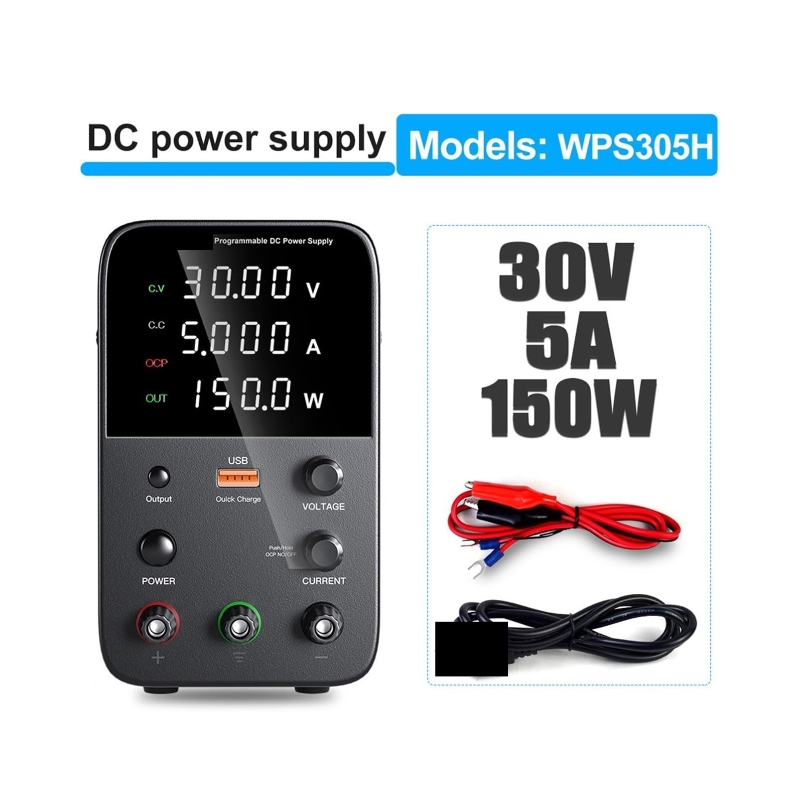 Zasilacz laboratoryjny, Programowalny Zasilacz Prądu Stałego WPS3010H Stół Warsztatowy Do Konserwacji Laboratoryjnej 30 V 10 A Regulator Napięcia AC(WPS305H 30V 5A)