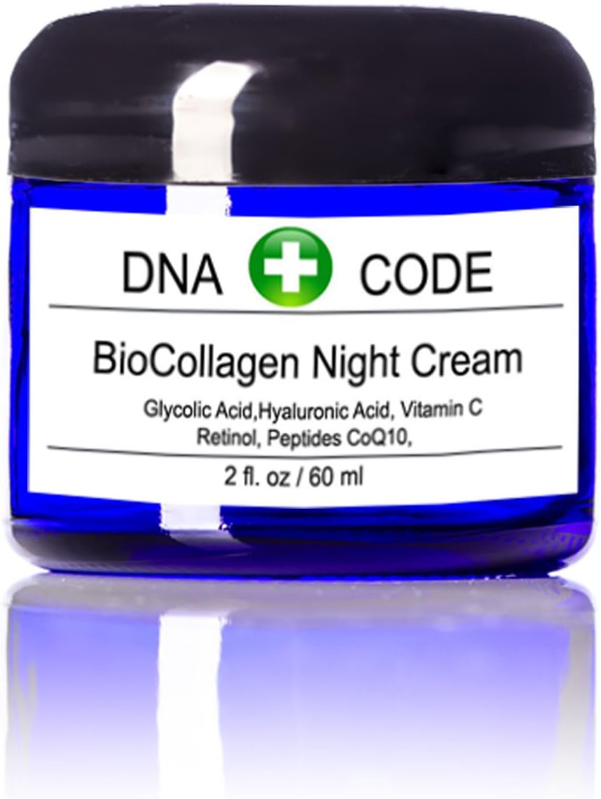 BioCollagen Night Cream w/Vit. C, Pure Hyalurinic Acid Glycolic Acid