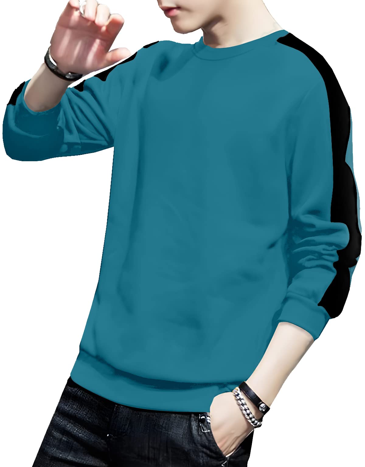 AUSKMen's T-Shirts Full Sleeves Round Neck Regular Fit