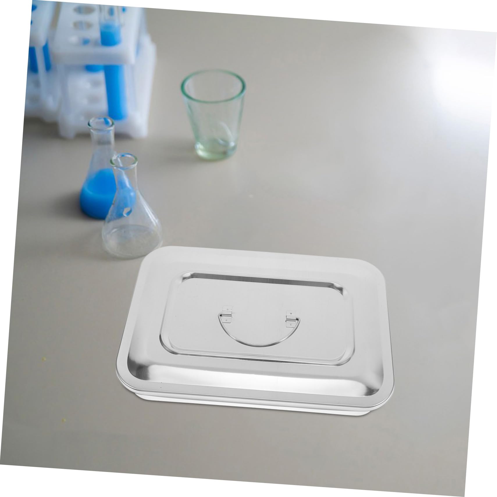 GALPADA Caja de Acero Inoxidable Rectangular 11.5 Pulgadas para Esterilización Médica