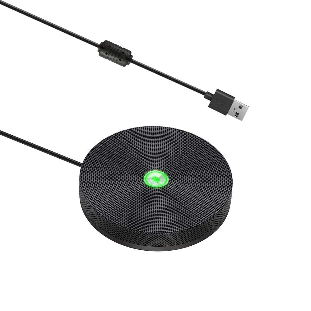 PowerMic, Micrófono de Conferencia USB, micrófono omnidireccional de Metal con cancelación de Eco y Ruido, captación de Voz de 360° a 3 Metros, para Sala de reuniones u Oficina
