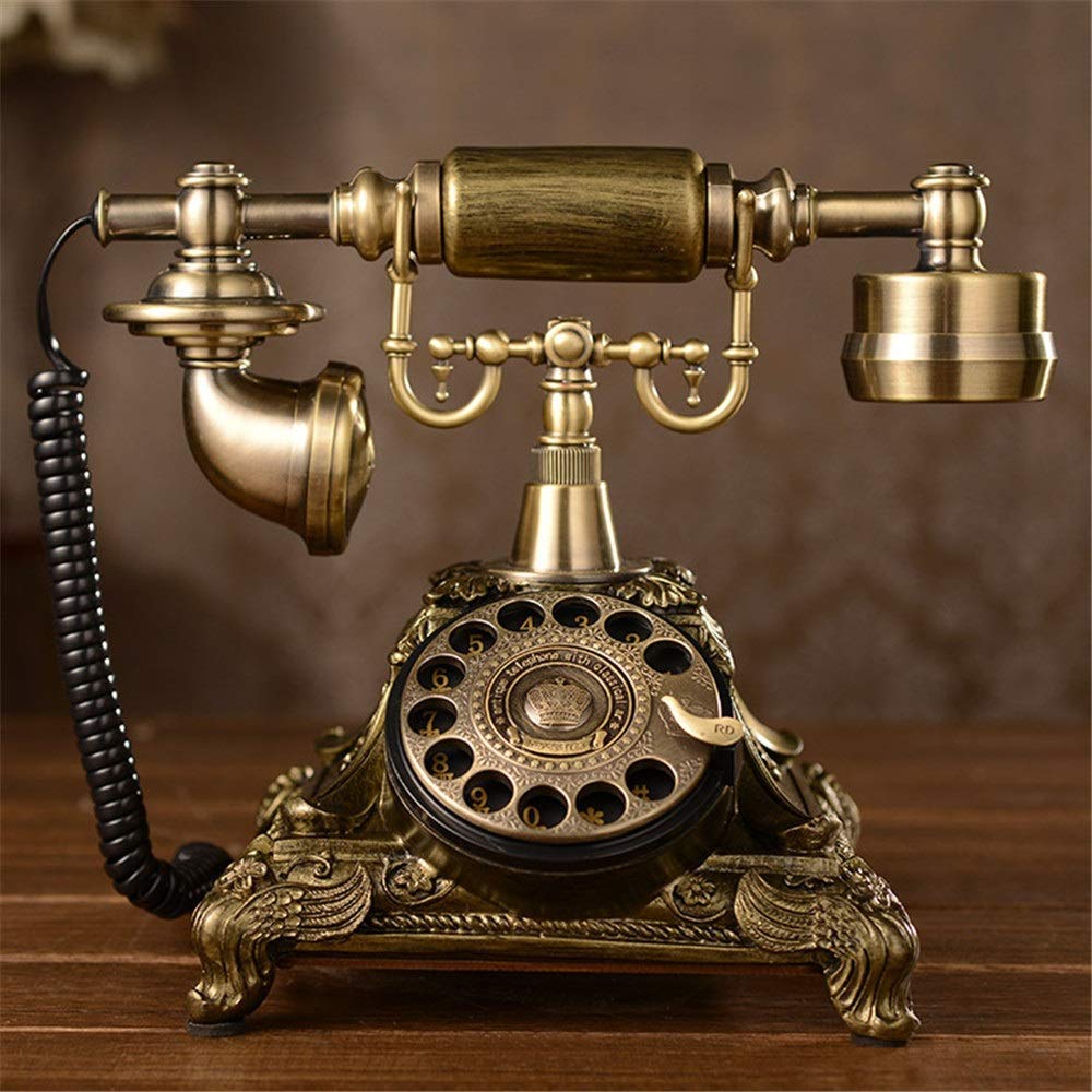 Telefon Stacjonarny Do Domu, Europejski Telefon Antyczny, Telefony Z Tarczą Obrotową, Telefon Stacjonarny Retro, Telefon Przewodowy Do Domu I Wystroju, Mosiężne Krea