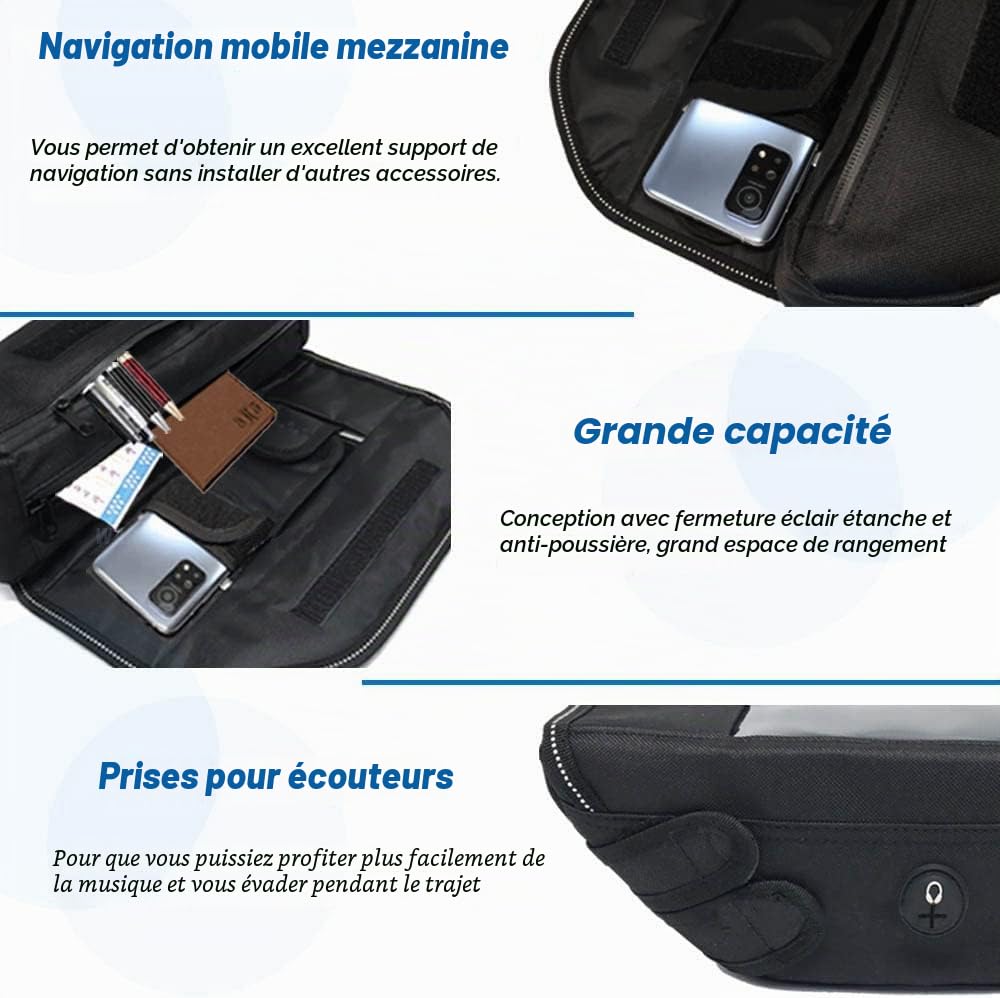 Sac de guidon pour Moto Guzzi V85 TT V85TT Centenario Travel Sac de navigation pour volant de moto, sac de téléphone étanche portable
