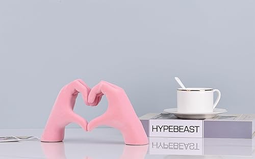 Miniatura 5 de Estatua de dedo de amor galvanizada, escultura en forma de corazón, decoración de arte moderno, decoración creativa para bodas y mesa del hogar en