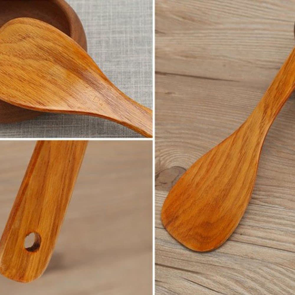 Vctitil Juego de 4 utensilios de cocina antiadherentes, cucharas de madera para cocinar, espátula, pala, utensilios de cocina