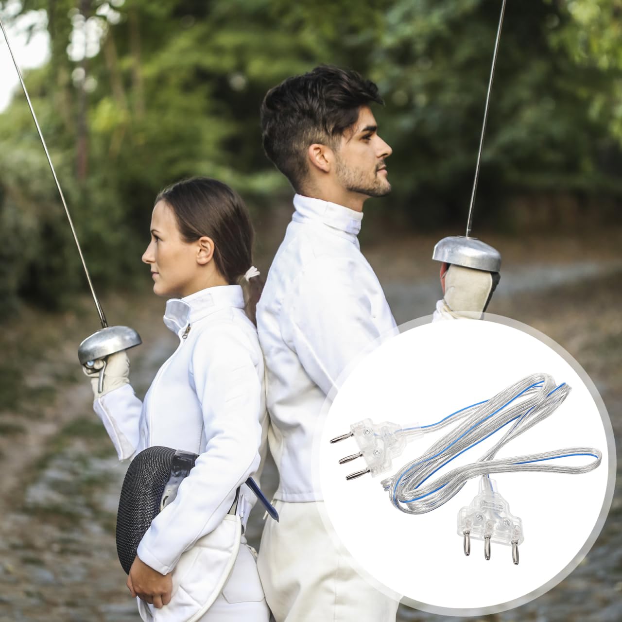 VANZACK Accessoires d'escrime professionnels Epee Câble manuel pour masques d'escrime Câble de corps transparent de qualité standard Idéal pour les compétitions et l'entraînement