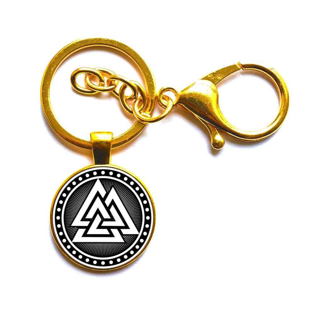Valknut Keychain,Valknut Key Ring,Valknut Symbol, Norse Valknut Runes Amulet, Mens Keychain,Simple Keychain,M3