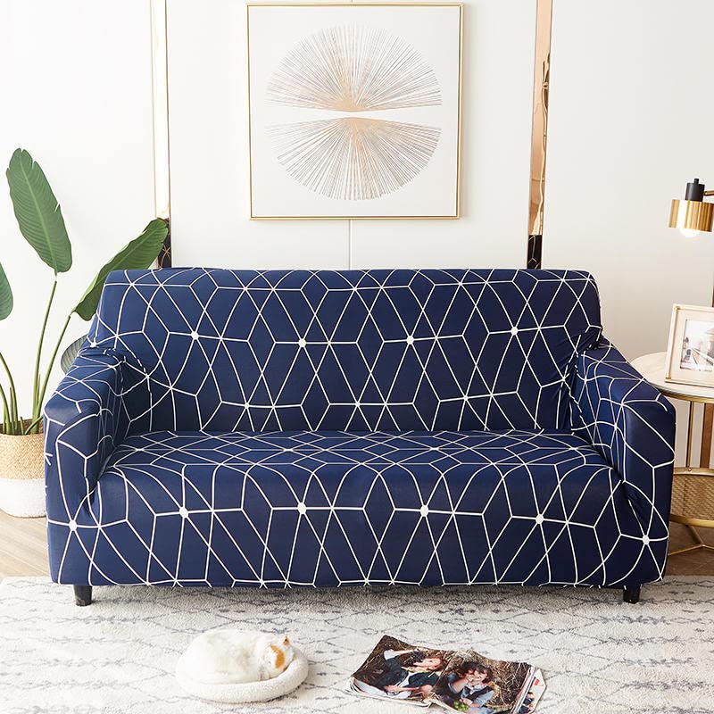 Housse de canapé extensible 4 places avec base élastique ferme