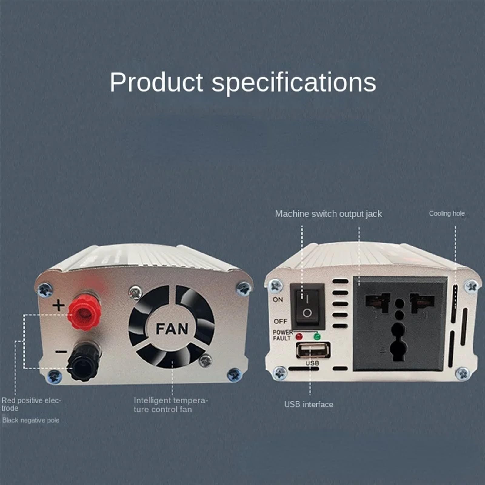 Falownik 12V V Modyfikowany falownik sinusoidalny 500W 1500W 2000W Gniazdo USB o dużej mocy Automatyczny inwerter Konwerter samochodowy,Stabilna konwersja mocy(2000W)
