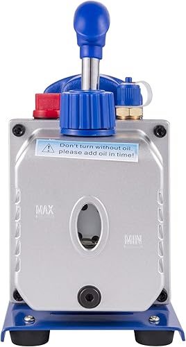 Miniatura 10 de VEVOR 3CFM 14HP Bomba de vacío de aire de una sola etapa HVAC R134a R12 R22 R410a AC Kit de refrigeración AC Manifold Gauge R134 Incluido Tote