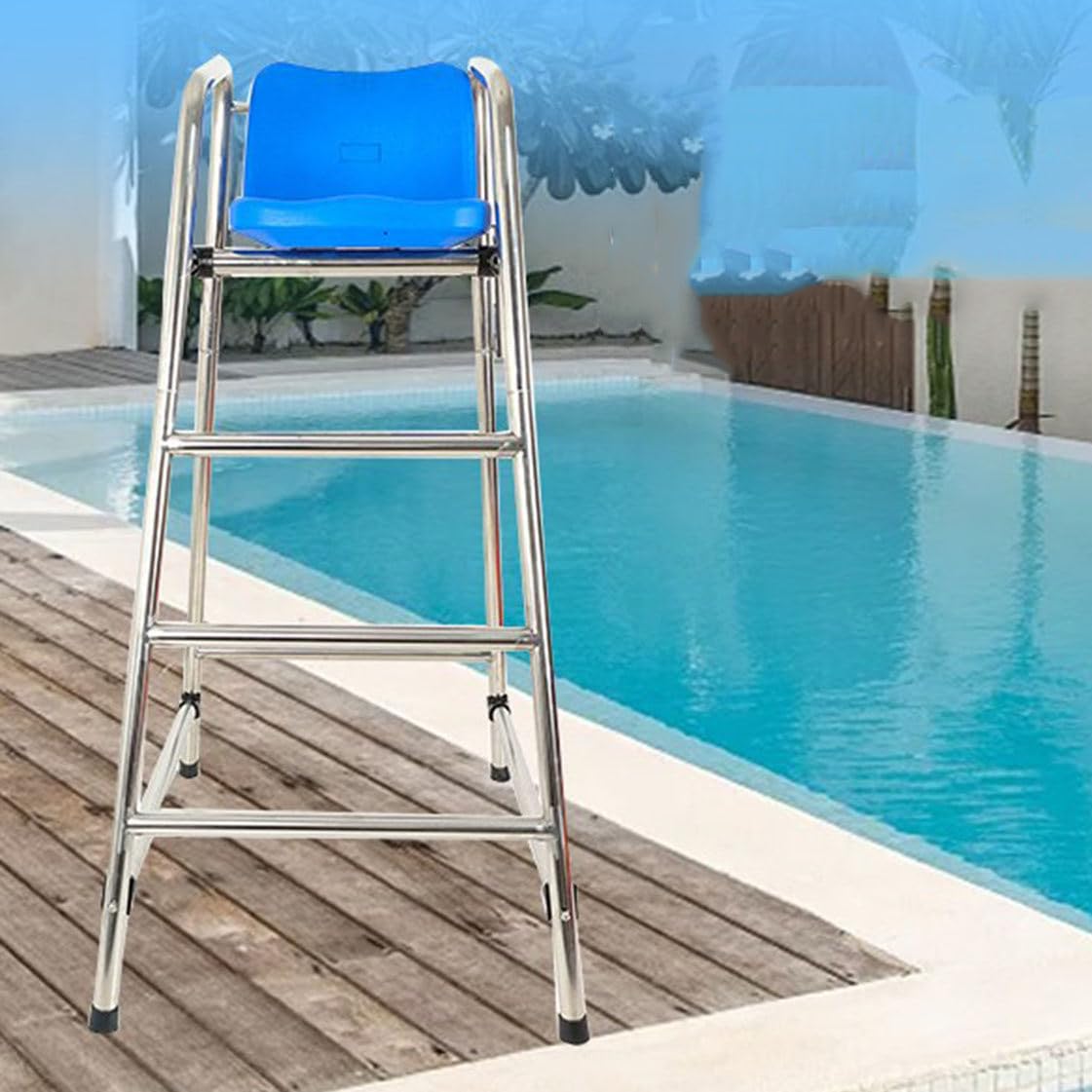 Silla de socorrista de Piscina Escalera de Piscina Equipo de Seguridad Silla de Socorrista, 120/150/ 180cm de Altura Sillas de Salvamento de Alta Resistencia para Playa,H-150cm/59in/4.9ft