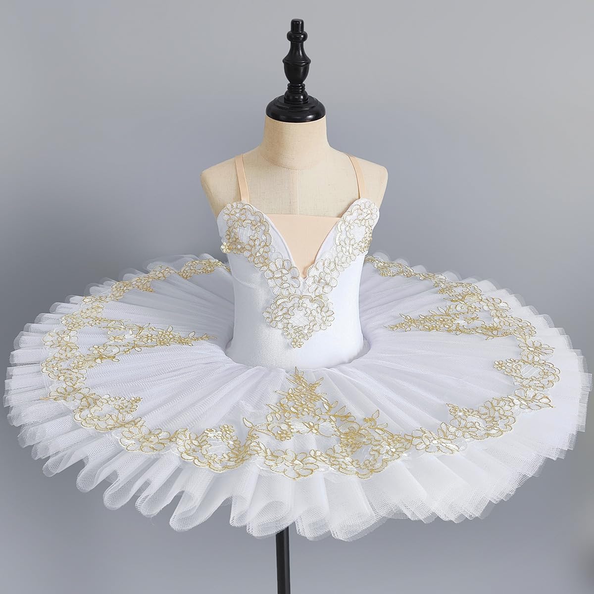 purpleq Mädchen Professionelles Ballett Tutu Kleid Weiß Ballerina Bühne Tanzwettbewerb Kostüm Kinder Damen Schwanensee Party Kleid