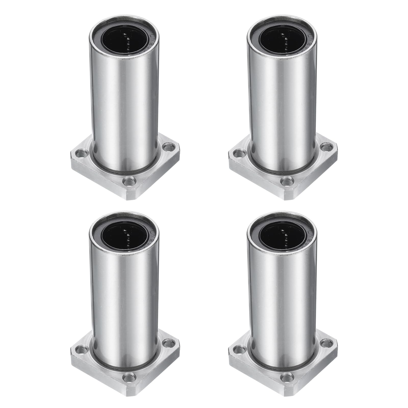 sourcing map LMK20LUU Cuscinetti a sfera lineari 20 mm foro 32 mm OD 80 mm lunghezza gabbia in acciaio flangia quadrata extra lunga per stampante 3D macchina CNC