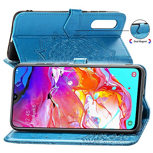 Cotdinforca Lg Velvet Case Leather Wallet Flip Magnetic Closure Case Lg Velvet 5G Phone Case With Card Slots Protective Cover Case For Lg Velvet/Lg Velvet 5G. Sd Mandala - Blue #TOP3
