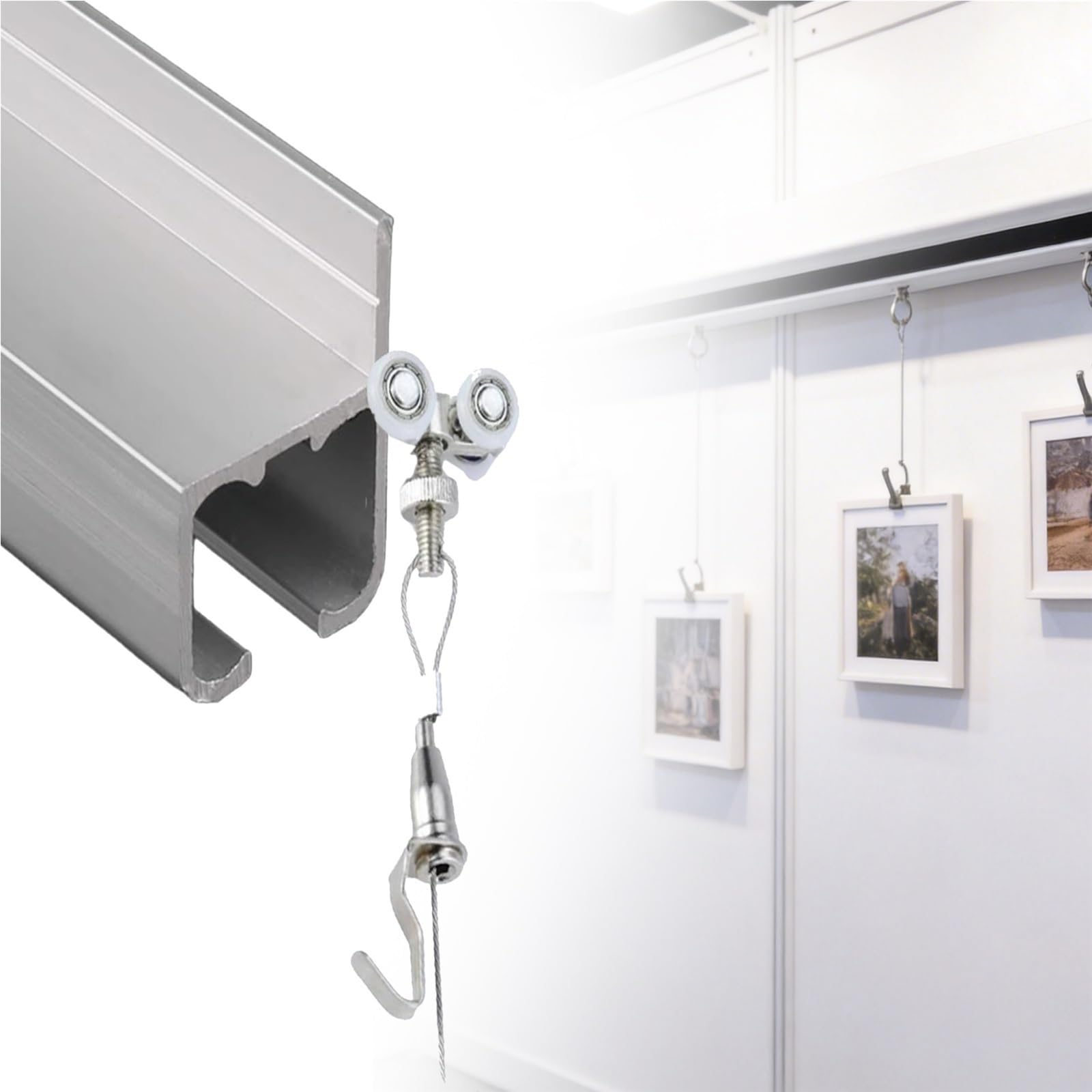 Rail pour accrocher des tableaux sans percer les murs - Suspension robuste réglable de 270 cm