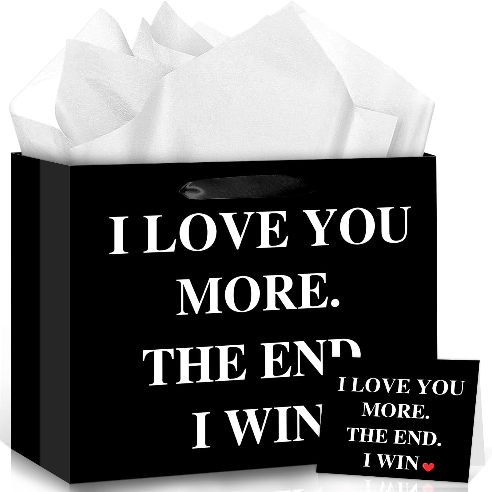 Romantic Anniversary Love Gift Bag for Men Women Engagement Gift Bags with Birthday Wrapping Paper Card Funny Wedding Party Favors Bag Decor Supplies for Husband Wife Boyfriend Girlfriend Couples
