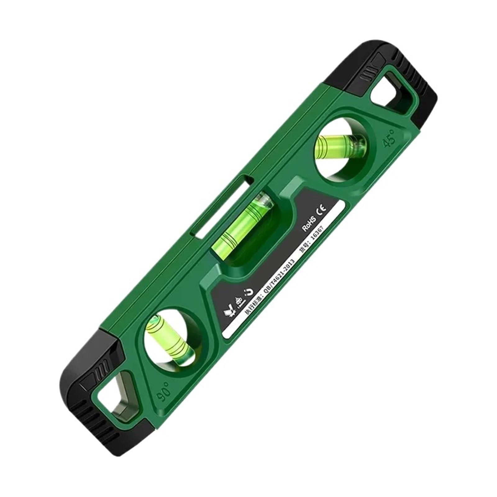 1 niveau à bulle à trois bulles de 225 mm, haute précision, levier magnétique, jauge d'angle, nivellement