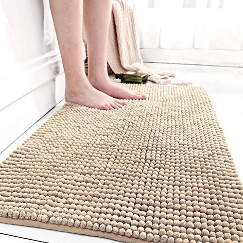 Preisvergleich Produktbild HJW Antirutschmatte Badezimmer Mats Küche Fußmatten Haushalt Badteppiche Türmatten Wasseraufnahme 50X80Cm Plain Zeit-Khaki