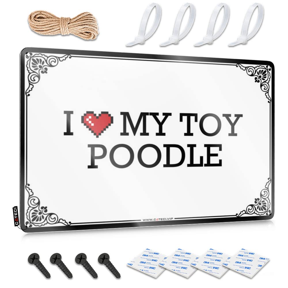 I Love My Toy Poodle Cool Wall Decor Backyard Decor | Faded Decor Decorative Wall Art(30X40CM)