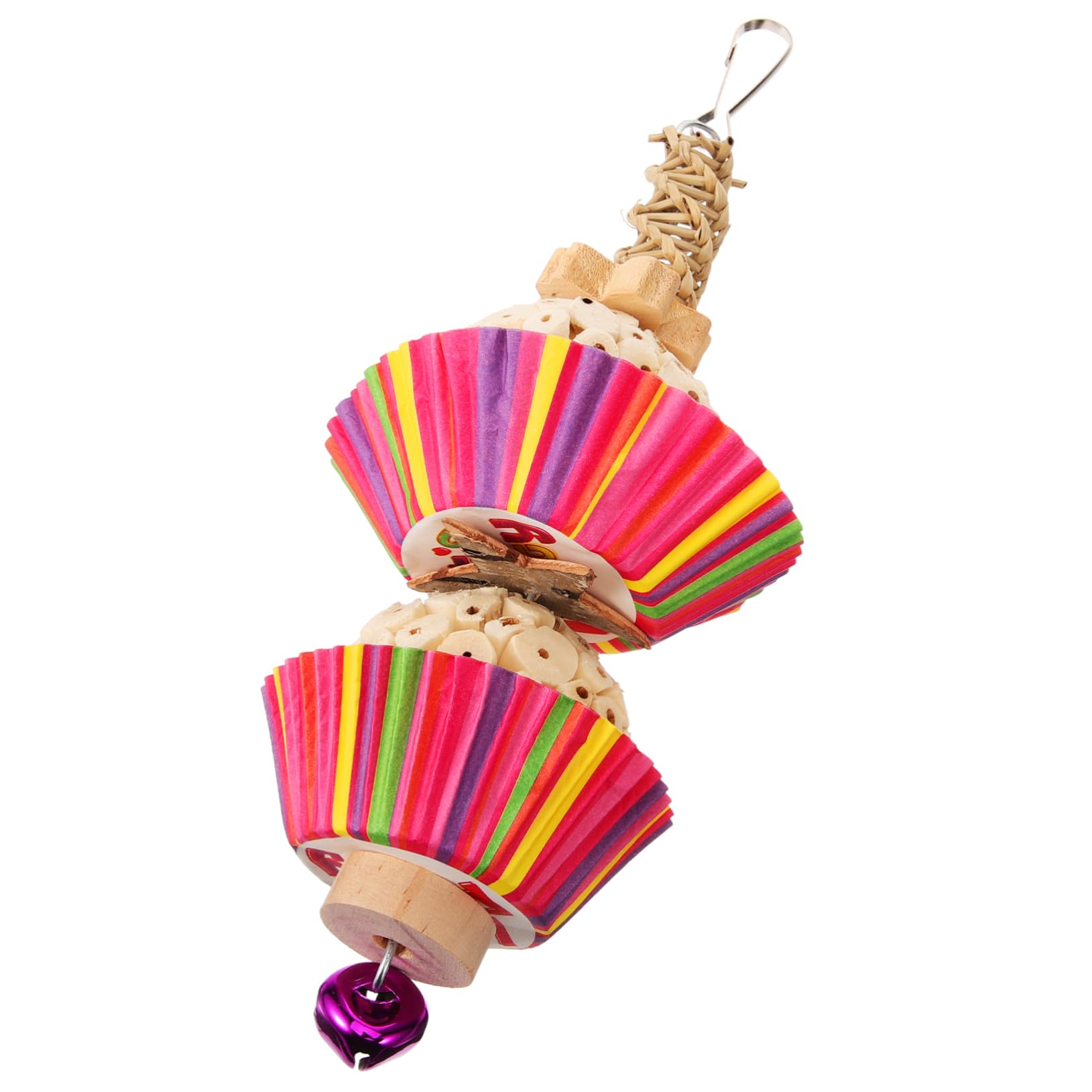 Toddmomy Jouet à Mâcher Suspendu pour Perroquet Accessoire Ludique pour Oiseaux Jouet à Déchiqueter pour Cage à Oiseaux Divertissant Et