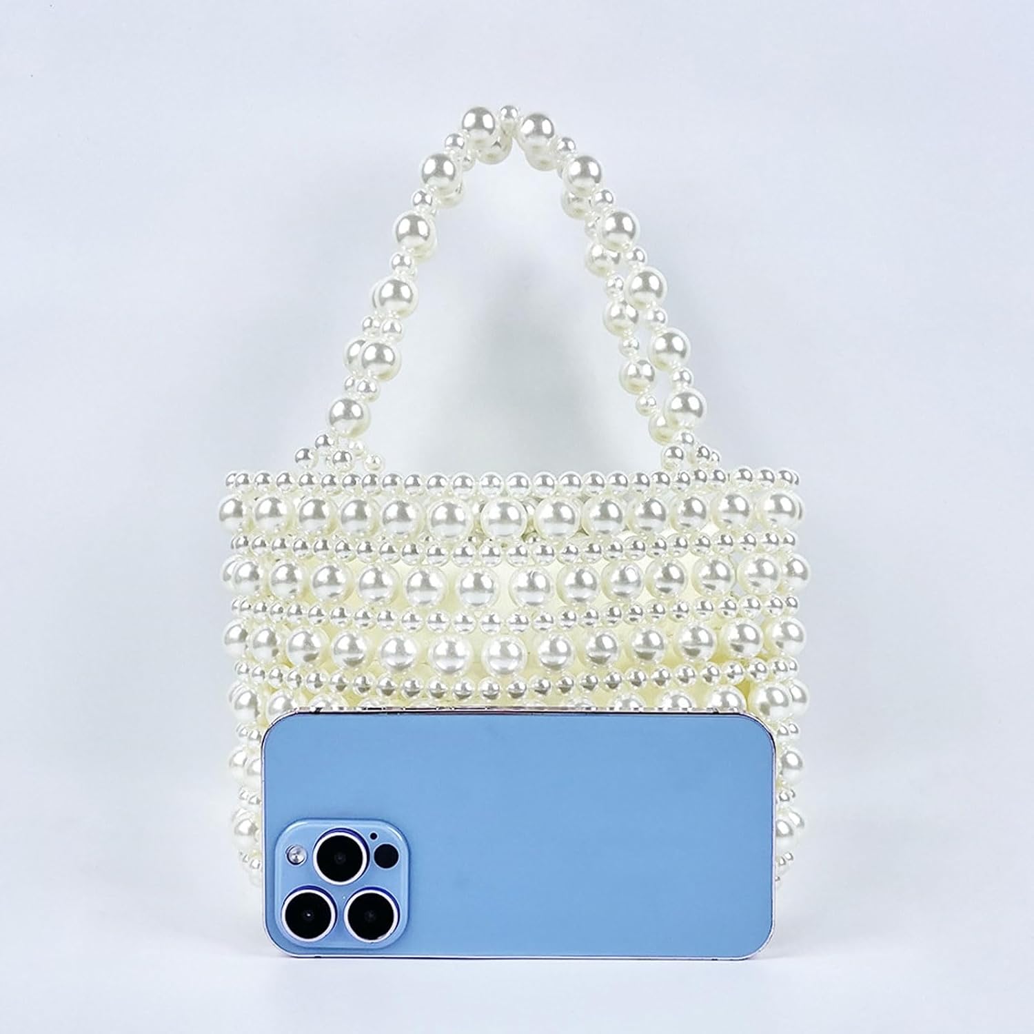 SHESRA Luxury Pearl Purses Shoulder Bag for Women Pearl Bag Handmade Bags Women's Crossbody Beaded Clutch Evening Bag Wedding Party Bridal Party Gifts 51