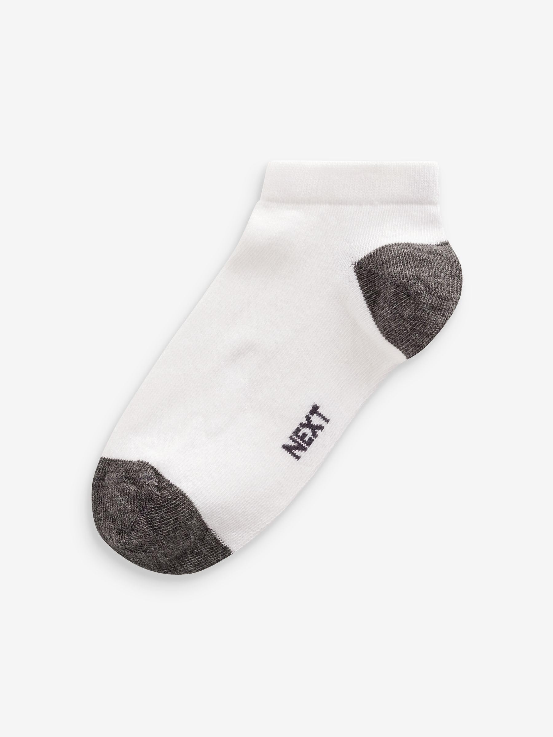 NEXT Jungen Sneaker-Socken mit hohem Baumwollanteil, 7er-Pack White/Bright Heel and Toe 26.5-30.5