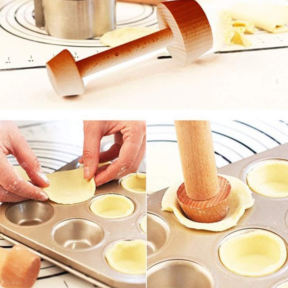 Wood Double Sided Tart Tamper Pastry Tamper Dough Tart Presser Pastries Pusher Baking Shaping Kitchen Tool - Image 4