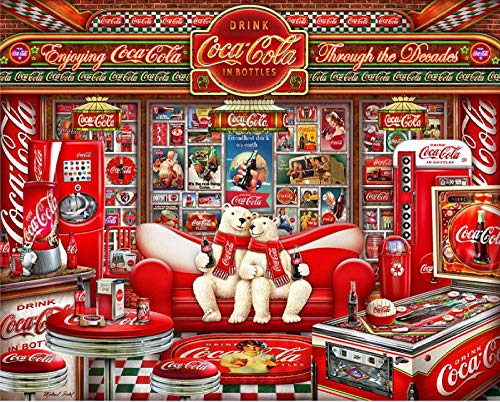 BBSJX Puzzles 1000 Stück, Coca Cola Puzzles, Klassisches Abstraktes Psychedelisches Puzzle, Dekompressionspuzzles, Holzpuzzles, Kinder-Erwachsenen-Puzzles 75X50Cm Cover