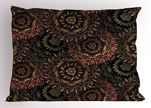 Lunarable Psychedelic Pillow Sham, Dark Eastern Mandala...