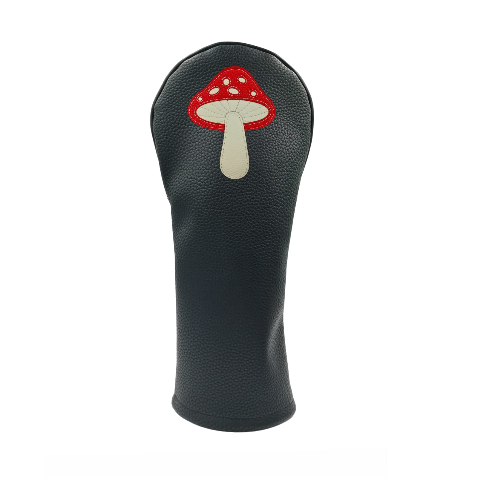 Mushroom PU Leather Golf Club Covers Driver Headcovers Fairway Woods Hybrid Protector with Interchangeable Number Tag