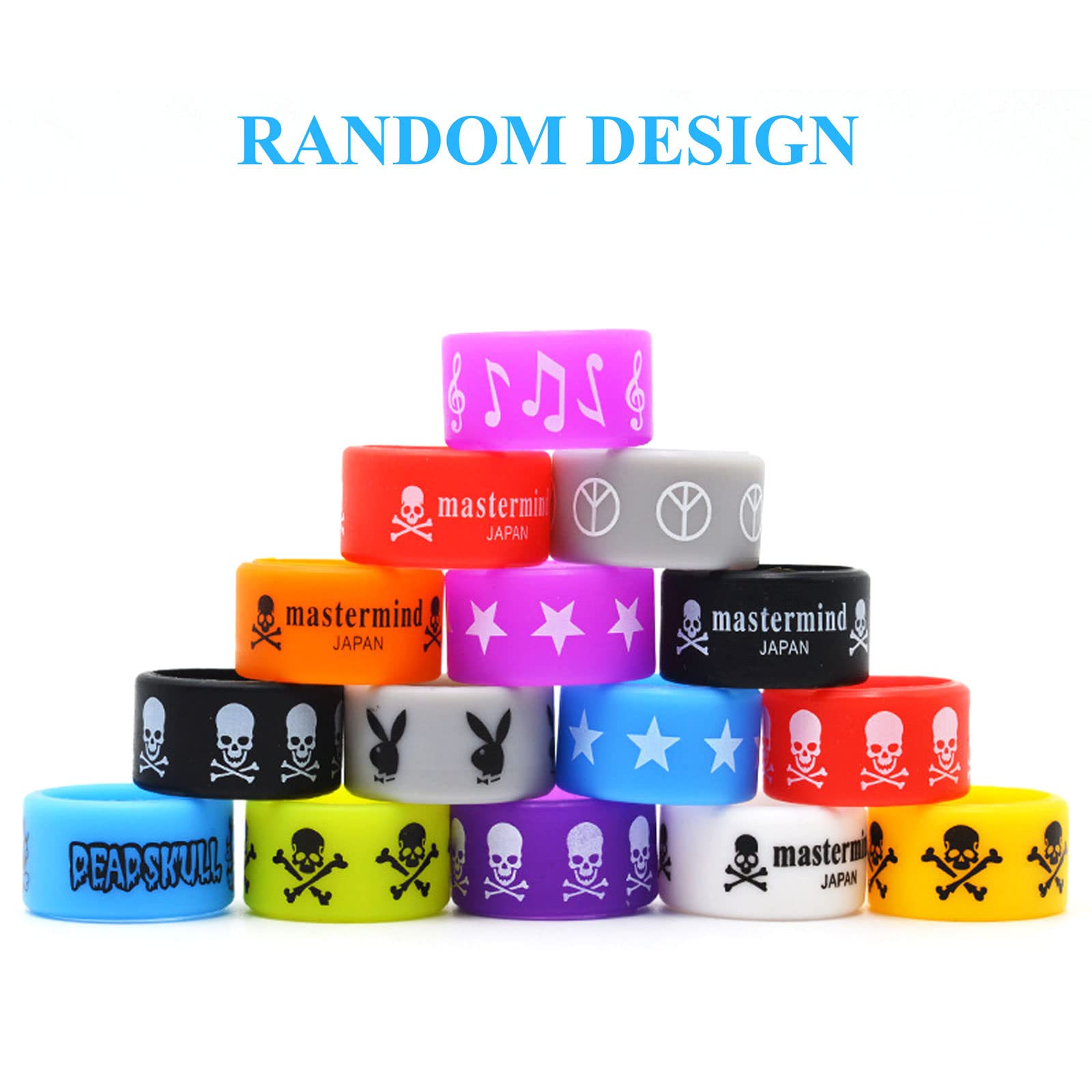 Lot de 12 Vape Rings Silicone Anti Slip Band Antidérapant Anneaux Silicone  Bande pour RBA RDA Tank Mécanique Mods, Motif et Couleur Aléatoires avec  Une Boîte Transparente (22 x 12 mm) :