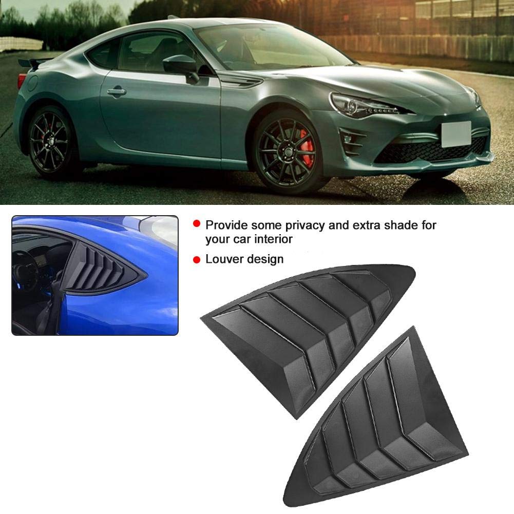 KIMISS Persiennes de fenêtre latérale, 2pcs Persiennes de Lunette arrière en ABS Panneau de Spoiler pour 86 GT86 2013-2019 (Noir Mat)