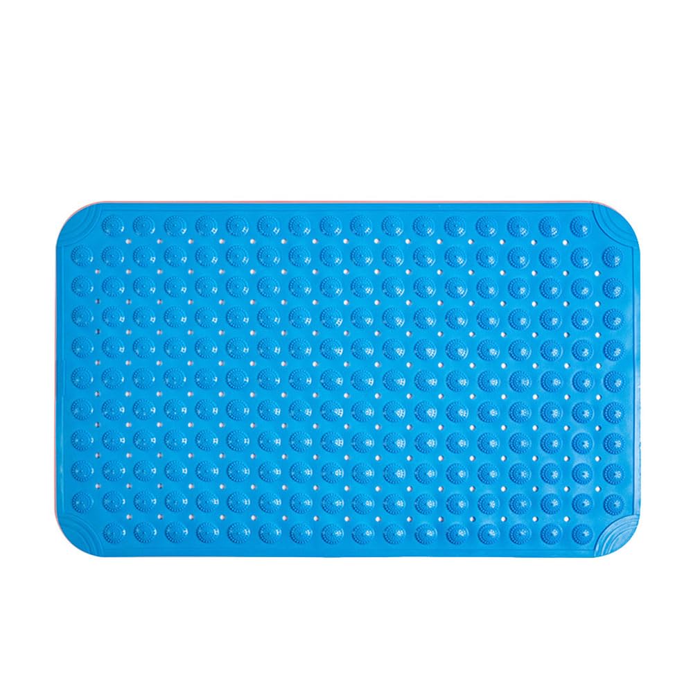 Surwin Non Slip Bath Mat, Soft Tub Shower Bathroom Mats with Strong Suction Cups Grip, Anti Slip for Bathtub Inside Shower Bathroom Bath Tub Floor (Blue,80x120cm)