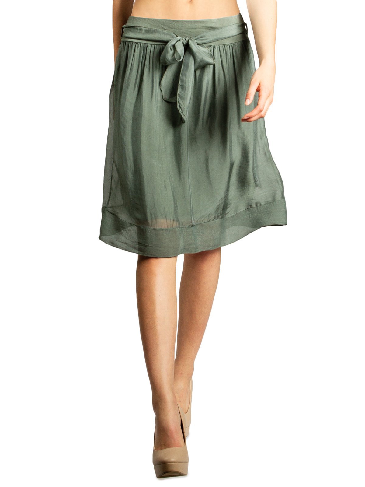 Caspar RO024 hauchzarter Leichter knielanger Midi Damen Sommer Rock