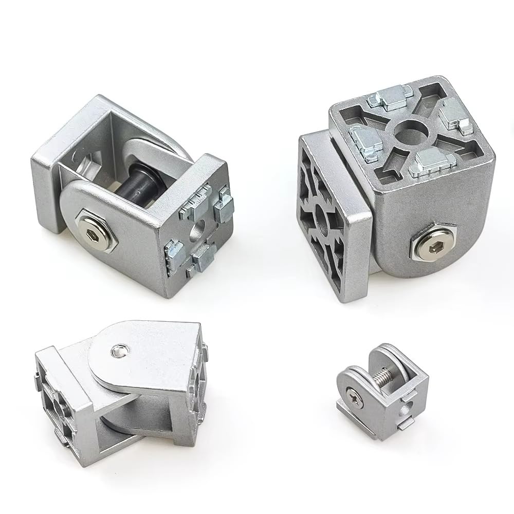 Conector De Ángulo Recto, Bisagra Flexible, Junta Pivotante, Accesorios De Aluminio For Perfiles De Aluminio 2020, 3030, 4040 Y 4545 (2/4 Piezas)(2020 (4pcs))
