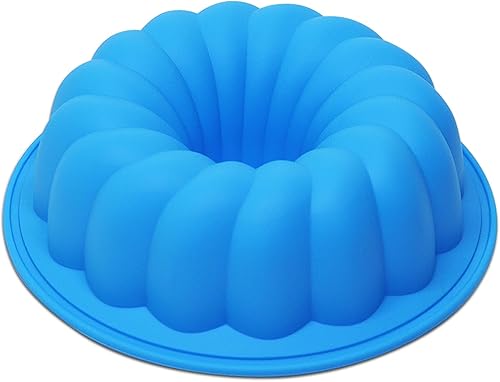 Miniatura 1 de Molde de silicona azul de 8 pulgadas, moldes de silicona reutilizables para tartas, molde de gelatina fácil de limpiar, prácticos moldes de silicona