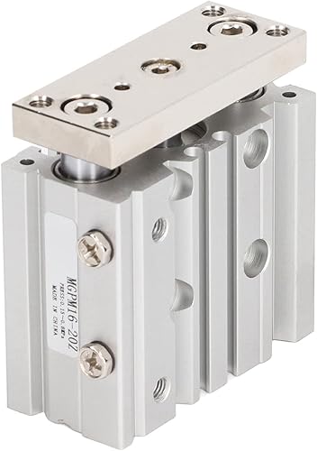 Cilindro neumático de 3 varillas, Cilindro de aire de aleación de aluminio,Cilindro neumático de aire de 3 varillas de doble acción 0.630 in